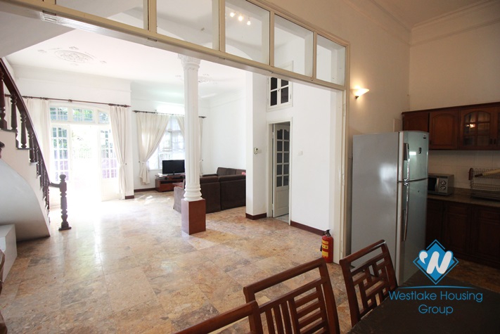 Lakeside house with small yard and nice terrace for rent in Tay Ho